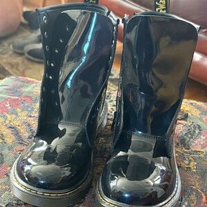 Dr. Martens Glossy Black Moto Boots